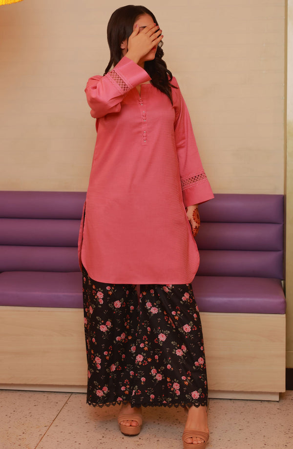 Amna Khadija Casual Cotton Stitched 2 Piece Suit - BBMDD-12M - AM25BNBD3 - Pink - Eid Collection