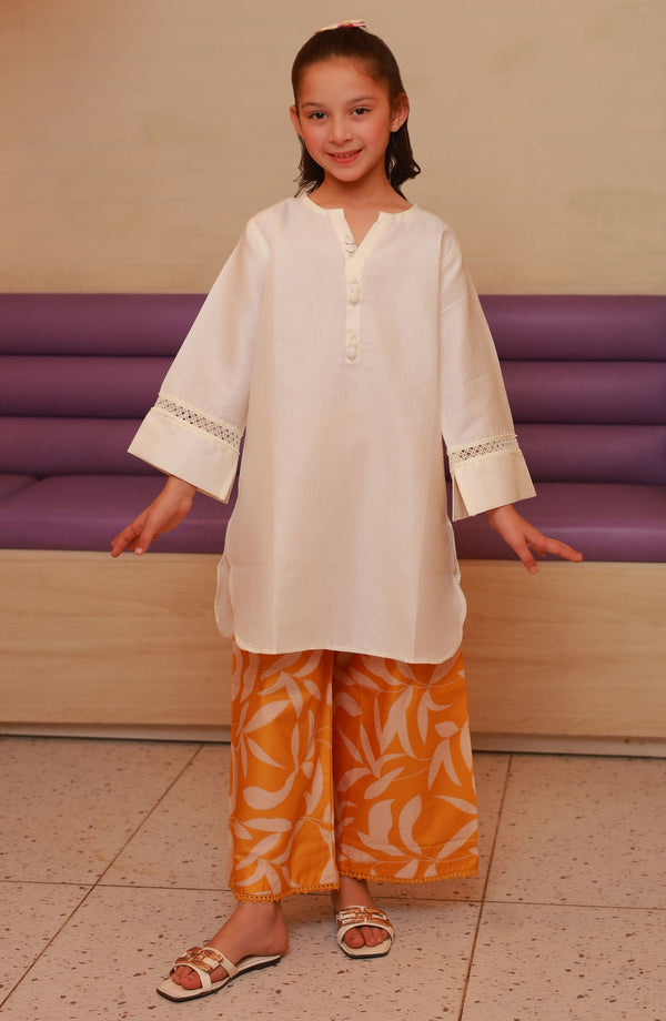 Amna Khadija Casual Cotton Stitched 2 Piece Suit - BBMDD-13D - AM25BNBD3 - White - Eid Collection