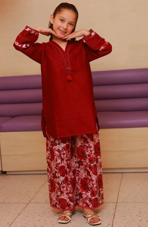 Amna Khadija Casual Cotton Stitched 2 Piece Suit - BBMDD-14D - AM25BNBD3 - Red - Eid Collection