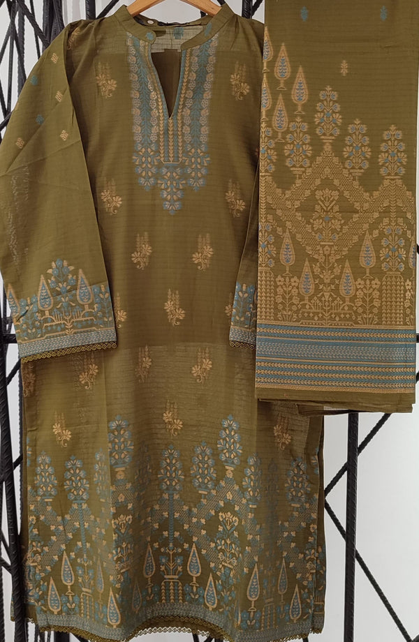 Amna Khadija Lawn Jacquard Stitched 3 Piece Suit - BJF-03 - AM25BJF - Green - Festive Collection