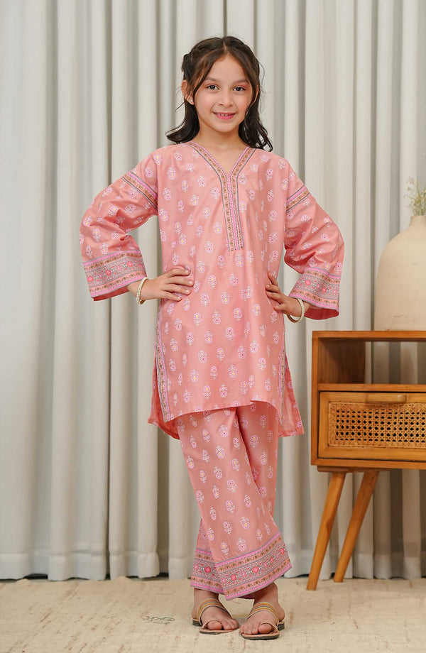 Gurya by Amna Khadija Printed Cotton Stitched 2 Piece - GSS-04 - AM25GS - Light Pink - Summer Collection