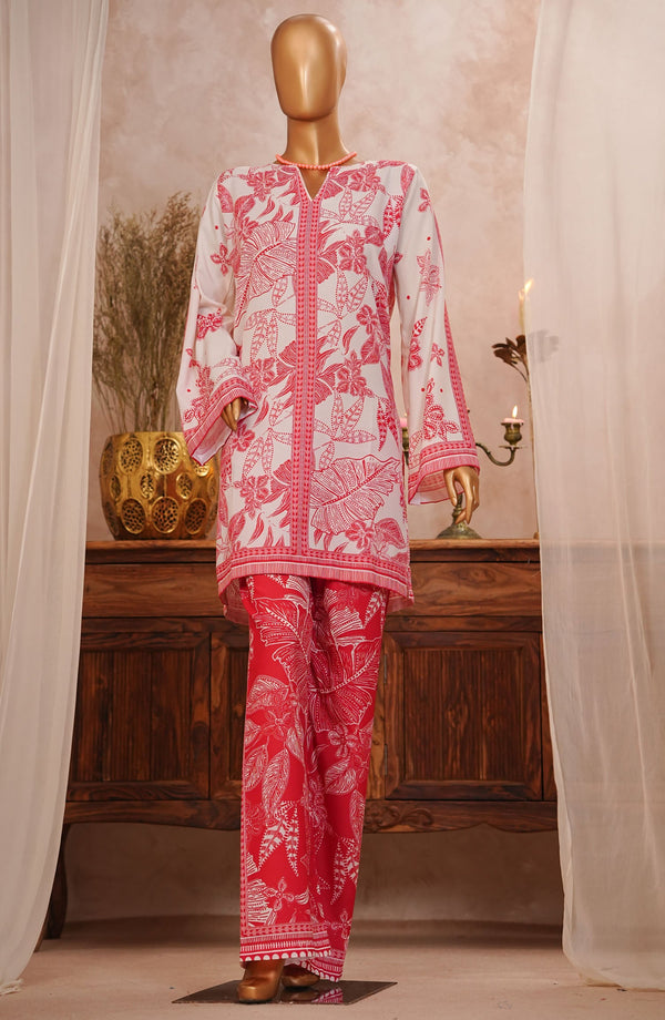 Amna Khadija Printed Lawn Stitched 2 Piece Suit - PHSC-02 - AM25PHSC - Pink - Summer Collection