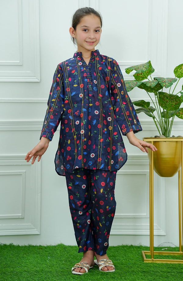 Print Play by Amna Khadija Casual Lawn Stitched 2 Piece Suit - PPD-04 - AM25PP - Blue - Girls Summer Collection