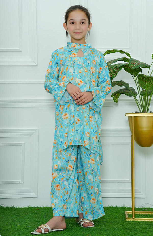 Print Play by Amna Khadija Casual Lawn Stitched 2 Piece Suit - PPD-06 - AM25PP - Blue - Girls Summer Collection